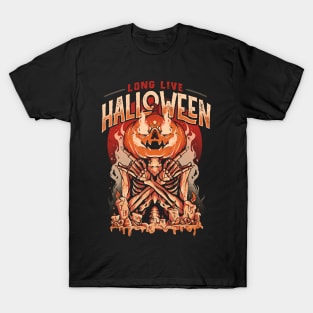 Long Live Halloween - Evil Pumpkin Skull Gift T-Shirt